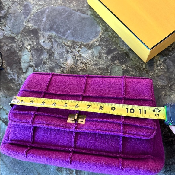 Chanel 2.55 wool shoulder & crossbody bag | Very good condition | Purple, Wool - Picture 5 of 9